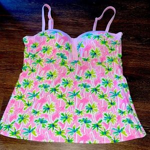 Crown & Ivy Palm Tree Tankini Top sz XL LIKE NEW!